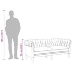 vidaXL Canapé Chesterfield 2 places vert foncé tissu