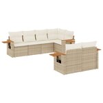 vidaXL Salon de jardin avec coussins 7 Pièces beige résine tressée