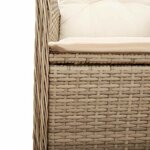 vidaXL Ensemble de bistro de jardin 5 Pièces coussins beige poly rotin