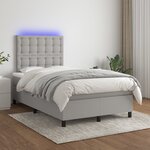 vidaXL Sommier à lattes de lit et matelas et LED Gris clair 120x200 cm