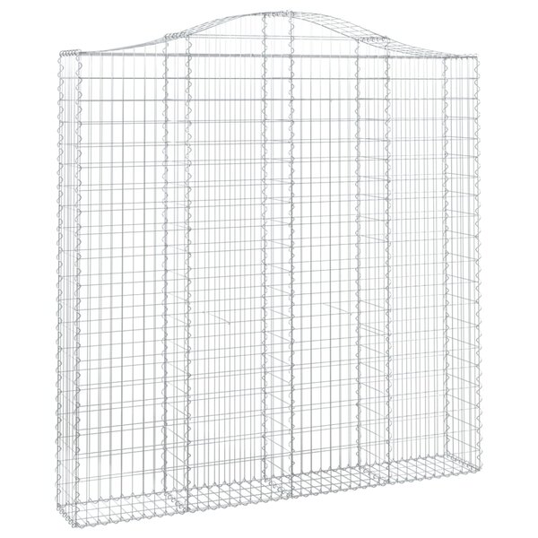 vidaXL Panier de gabions arqué 200x30x200/220 cm Fer galvanisé