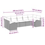vidaXL Ensemble de canapé de jardin 7 Pièces Marron Poly Rattan