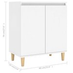 vidaXL Buffet avec pieds en bois massif blanc bois d'ingénierie