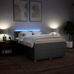 vidaXL Sommier à lattes de lit avec matelas Gris clair 140x190cm Tissu