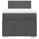 vidaXL Sommier à lattes de lit et matelas Gris foncé 90x190 cm Tissu