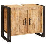 vidaXL Meuble sous-vasque de salle de bain Bois de mangue massif  fer