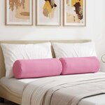 vidaXL Coussins d'accent 2 Pièces Rose Ø 25 x 70 cm tissu
