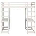 vidaXL Lit superposé et bureau et échelle 160x200cm bois de pin massif