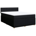 vidaXL Sommier à lattes de lit avec matelas Noir 140x190 cm Tissu