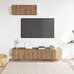 vidaXL Ensemble de meuble TV mural 3 Pièces chêne artisanal