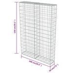 vidaXL Mur à gabion avec couvercles Acier galvanisé 100 x 20 x 150 cm