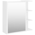 vidaXL Armoire à miroir de salle de bain Blanc Bois d’ingénierie