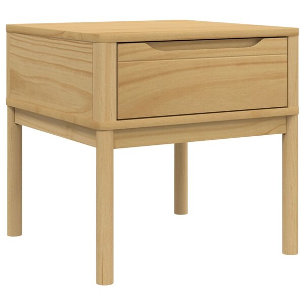 vidaXL Table de chevet FLORO marron cire 55x55x54 cm pin massif