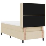 vidaXL Lit à ressorts avec matelas Crème 200 x 100 cm tissu