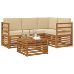 vidaXL Ensemble de canapés d'extérieur 5 pc Naturel et Beige Polyester