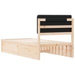 vidaXL Cadre de lit avec tête de lit rembourrée Noir 75 x 190 cm