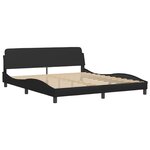 vidaXL Cadre de lit avec LED sans matelas Zadar noir 180x200 cm