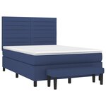 vidaXL Sommier à lattes de lit avec matelas Bleu 140x200 cm Tissu