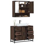 vidaXL Ensemble de meubles de salle de bain 2 Pièces Chêne marron