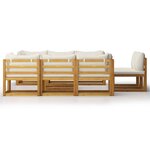 Salon de jardin meuble d'extérieur ensemble de mobilier 9 pièces avec coussin crème bois d'acacia solide 02_0017889