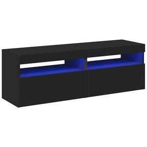 vidaXL Meubles TV avec lumières LED 2 Pièces Noir 60x35x40 cm