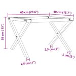 vidaXL Pieds de table basse cadre en X 60x40x38 cm acier