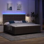 vidaXL Lit à ressorts avec matelas Marron foncé 200 x 200 cm tissu