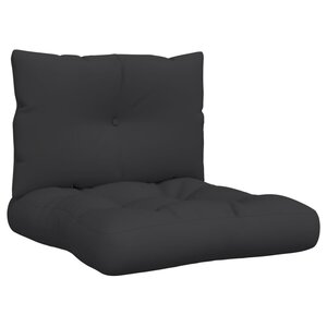 vidaXL Coussins de palette lot de 2 noir tissu