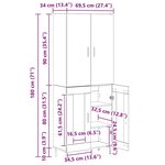 vidaXL Haut Armoire 2 Pièces Chêne artisanal Bois Aggloméré et Verre