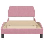 vidaXL Cadre de lit avec tête de lit Rose 100x200 cm Velours