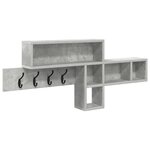 vidaXL Porte-manteau mural avec étagère avec stockage Gris Béton 100 x 12 x 43.5 cm
