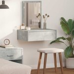 vidaXL Table de Toilette Gris 60 x 40 x 70 cm Bois d'ingénierie