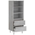 vidaXL Buffet haut Sonoma gris 40x36x110 cm Bois d'ingénierie