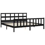 vidaXL Cadre de lit sans matelas noir 200x200 cm bois massif de pin