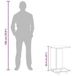 vidaXL Table d'appoint avec roues Blanc 40x30x63 5cm Bois d'ingénierie