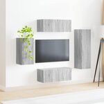 vidaXL Ensemble meuble TV 4 Pièces Gris Sonoma Bois d'ingénierie