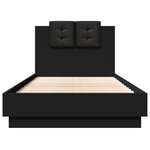 vidaXL Cadre de lit sans matelas noir 90x190 cm