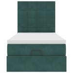 vidaXL Cadre de lit ottoman avec matelas vert foncé 100x200 cm velours