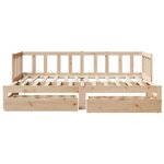 vidaXL Lit de jour avec gigogne et tiroirs sans matelas 90x200 cm