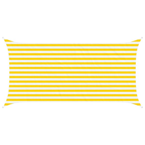 vidaXL Voile d'ombre Jaune et blanc 4 x 2 m 100   polyester Oxford
