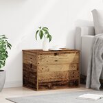 Coffre de rangement vidaXL avec couvercle en bois vieilli 60x42x46 cm en bois reconstitué