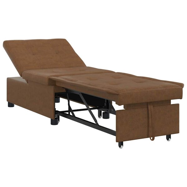 vidaXL Canapé-lit Marron 67 x 194 x 38 cm Cuir suédé faux