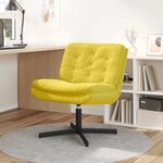 vidaXL Fauteuil relaxant pivotant Jaune 63 x 75 x 76 cm Velours