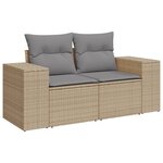 vidaXL Salon de jardin avec coussins 5 Pièces beige résine tressée