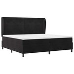 vidaXL Lit à ressorts avec matelas Noir 200 x 200 cm Velours
