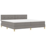 vidaXL Lit à ressorts avec matelas Taupe 200 x 200 cm tissu