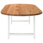 vidaXL Table à manger marron clair bois de chêne massif ovale