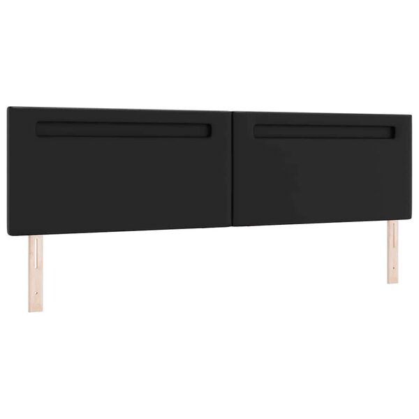 vidaXL Tête de lit avec des lumières à LED Noir 200 cm PVC