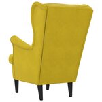 vidaXL Fauteuil jaune moutarde velours