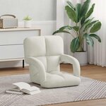 vidaXL Fauteuil de sol ajustable Crème Velours